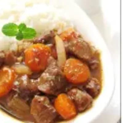 Rice with beef stew
